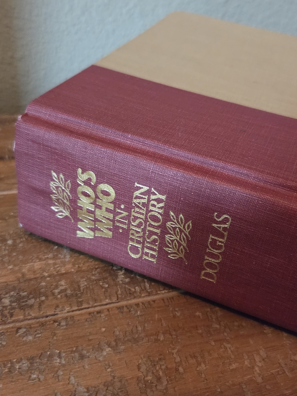 Who's Who in Christian History by Douglas
Red and beige cloth cover with gold le